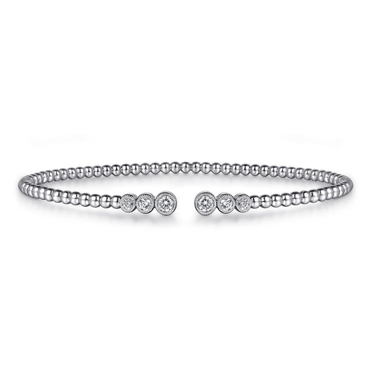 14K White Gold Bujukan Diamonds Split Bangle — Gabriel & Co. BG4120-62W45JJ