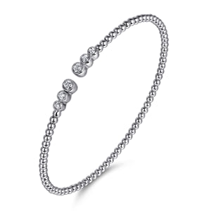 14K White Gold Bujukan Diamonds Split Bangle — Gabriel & Co. BG4120-62W45JJ