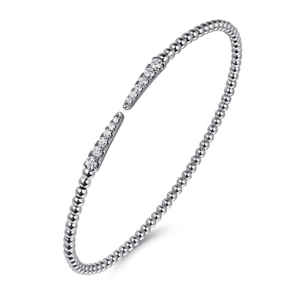 14K White Gold Bujukan Diamond Spikes Split Bangle — Gabriel & Co. BG4216-6W45JJ