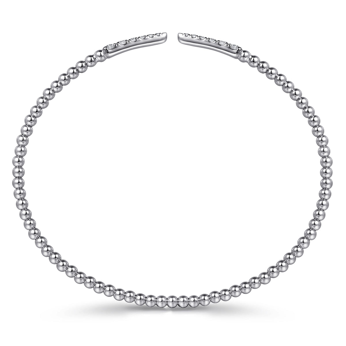 14K White Gold Bujukan Diamond Spikes Split Bangle — Gabriel & Co. BG4216-6W45JJ