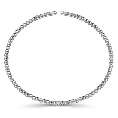 14K White Gold Bujukan Diamond Spikes Split Bangle — Gabriel & Co. BG4216-6W45JJ