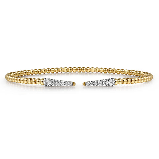 14K Yellow Gold Bujukan Diamond Spikes Split Bangle — Gabriel & Co. BG4216-6Y45JJ