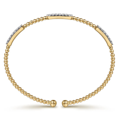 14K Yellow Gold Bujukan Diamond Stations Bangle — Gabriel & Co. BG4217-62Y45JJ