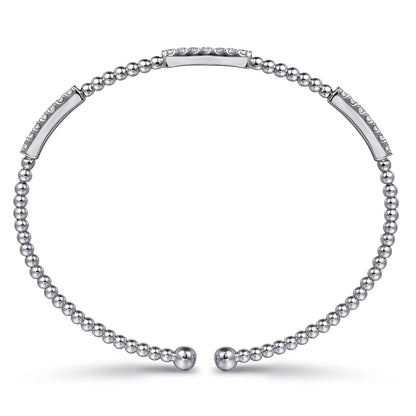 14K White Gold Bujukan Diamond Stations Bangle — Gabriel & Co. BG4217-6W45JJ