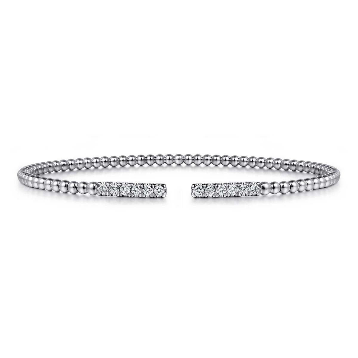 14K White Gold Bujukan Diamond Bars Bangle — Gabriel & Co. BG4218-6W45JJ