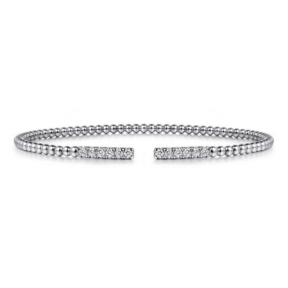 14K White Gold Bujukan Diamond Bars Bangle — Gabriel & Co. BG4218-6W45JJ