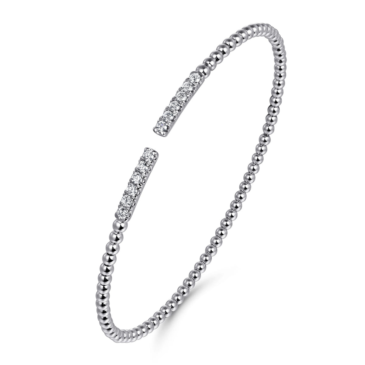 14K White Gold Bujukan Diamond Bars Bangle — Gabriel & Co. BG4218-6W45JJ