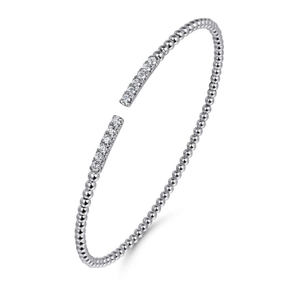14K White Gold Bujukan Diamond Bars Bangle — Gabriel & Co. BG4218-6W45JJ