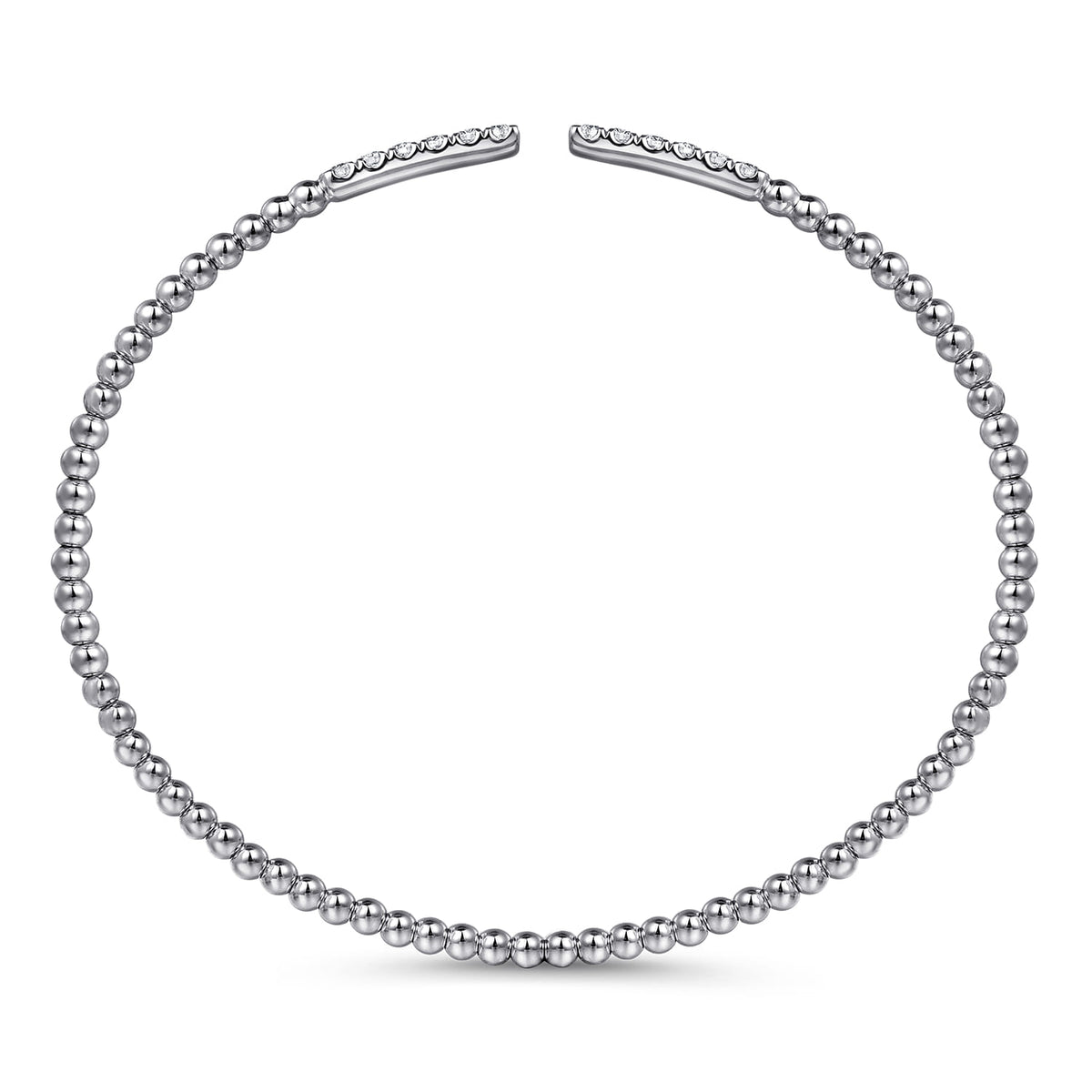 14K White Gold Bujukan Diamond Bars Bangle — Gabriel & Co. BG4218-6W45JJ