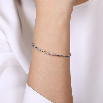 14K White Gold Bujukan Diamond Bars Bangle — Gabriel & Co. BG4218-6W45JJ