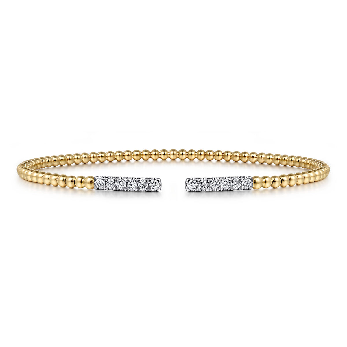 14K Yellow Gold Bujukan Diamond Bars Bangle — Gabriel & Co. BG4218-6Y45JJ