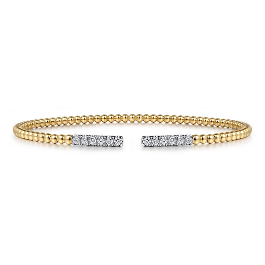 14K Yellow Gold Bujukan Diamond Bars Bangle — Gabriel & Co. BG4218-6Y45JJ
