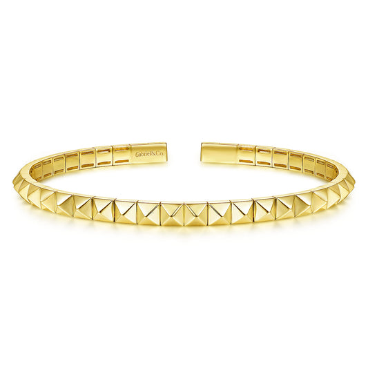 14K Yellow Gold Grommet Open Cuff Bracelet — Gabriel & Co. BG4224-62Y4JJJ
