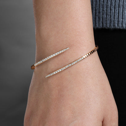 14K Rose Gold Split Bypass Diamond Bangle — Gabriel & Co. BG4227-62K45JJ