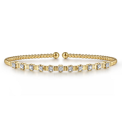 14K Yellow Gold Bujukan Diamond Bangle — Gabriel & Co. BG4228-62Y45JJ