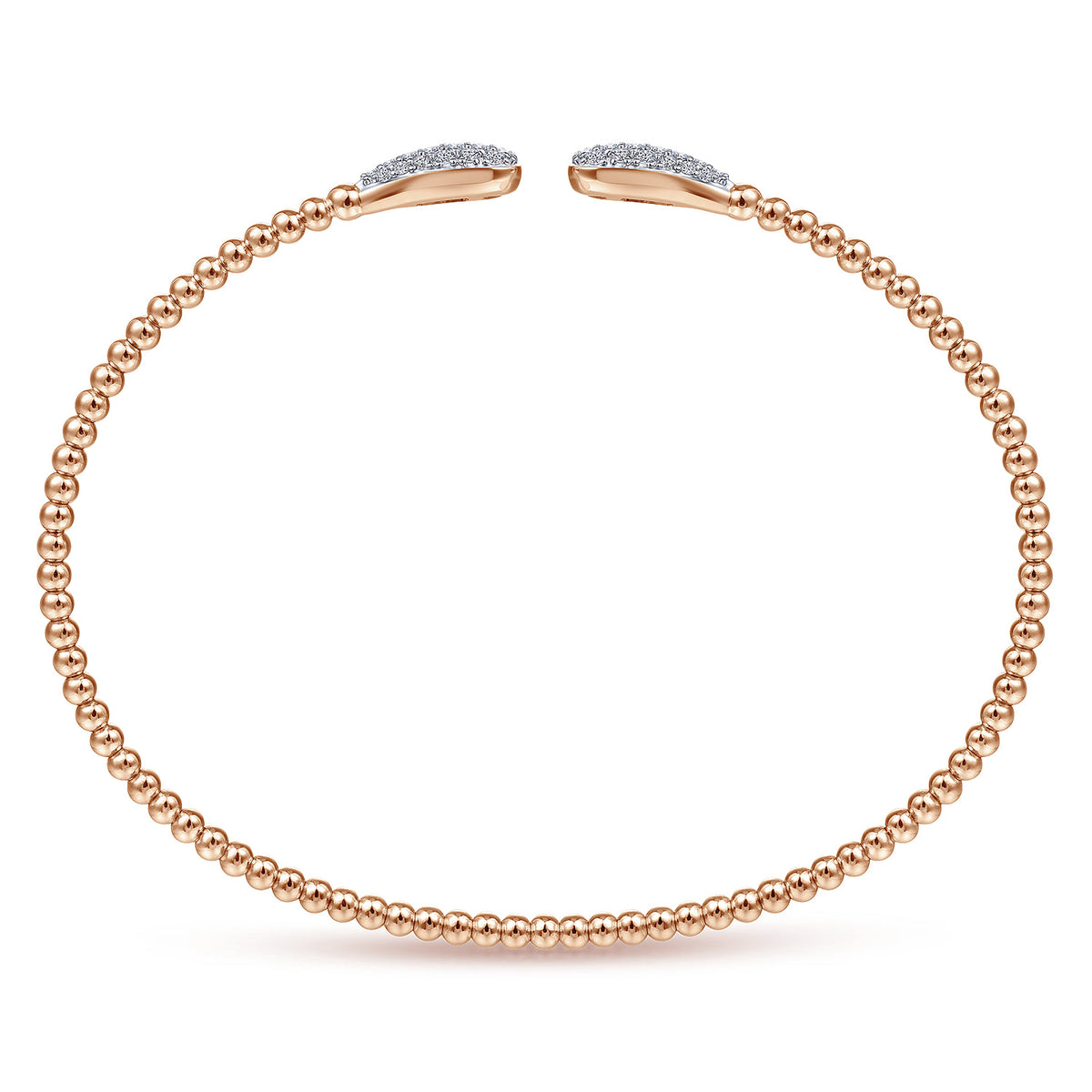 14K Rose Gold Bujukan Diamond Teardrops Bangle — Gabriel & Co. BG4230-62K45JJ