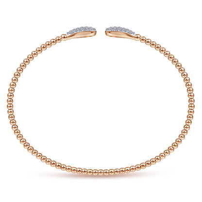 14K Rose Gold Bujukan Diamond Teardrops Bangle — Gabriel & Co. BG4230-62K45JJ