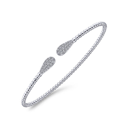 14K White Gold Bujukan Diamond Teardrops Bangle — Gabriel & Co. BG4230-62W45JJ