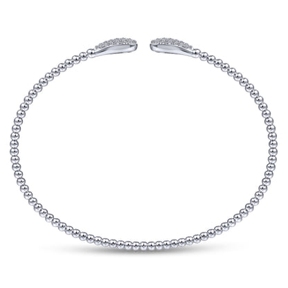 14K White Gold Bujukan Diamond Teardrops Bangle — Gabriel & Co. BG4230-62W45JJ