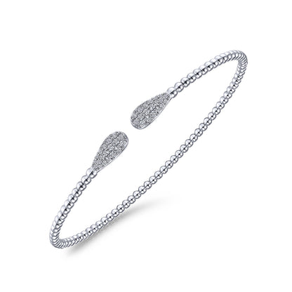 14K White Gold Bujukan Diamond Teardrops Bangle — Gabriel & Co. BG4230-6W45JJ