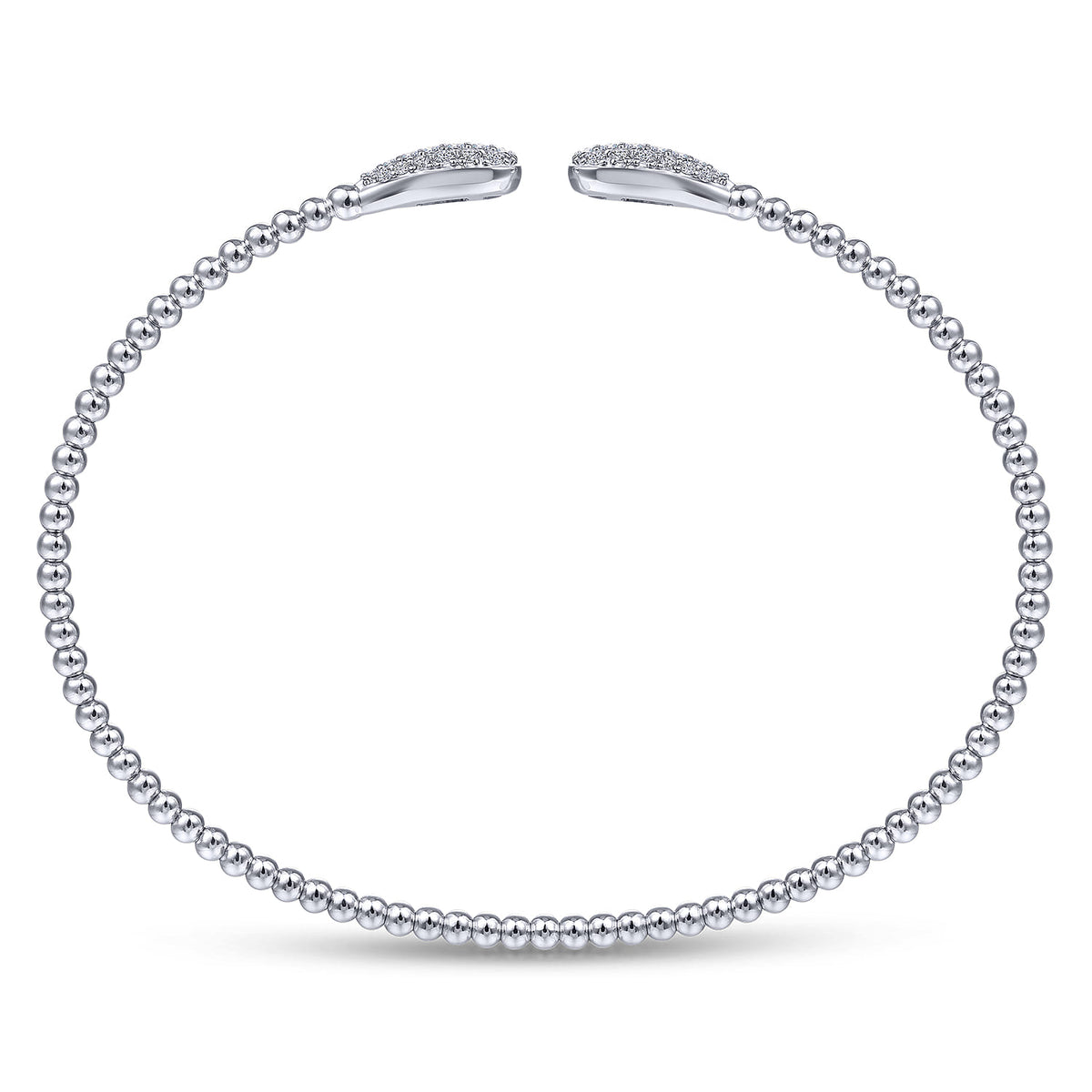 14K White Gold Bujukan Diamond Teardrops Bangle — Gabriel & Co. BG4230-6W45JJ