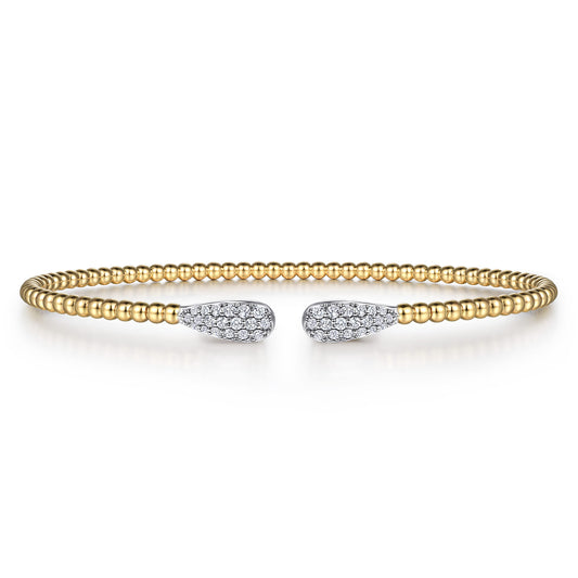 14K Yellow Gold Bujukan Diamond Teardrops Bangle — Gabriel & Co. BG4230-6Y45JJ