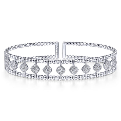 14K White Gold Bujukan Diamond Cuff Bangle — Gabriel & Co. BG4232-6W45JJ