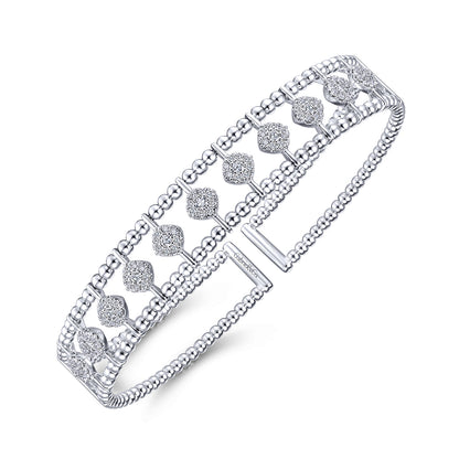 14K White Gold Bujukan Diamond Cuff Bangle — Gabriel & Co. BG4232-6W45JJ