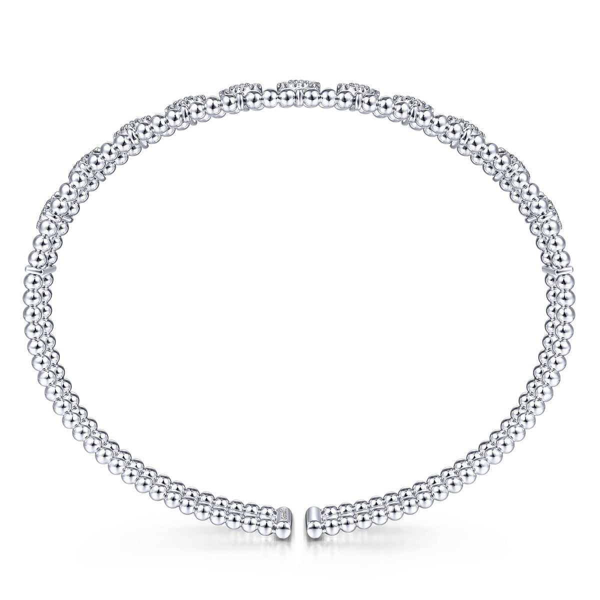 14K White Gold Bujukan Diamond Cuff Bangle — Gabriel & Co. BG4232-6W45JJ