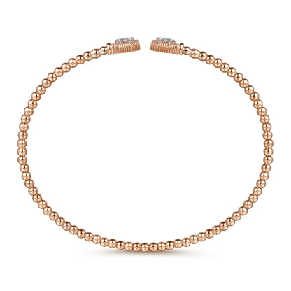 14K Rose Gold Bujukan Diamond Hexagon Split Bangle — Gabriel & Co. BG4261-6K45JJ