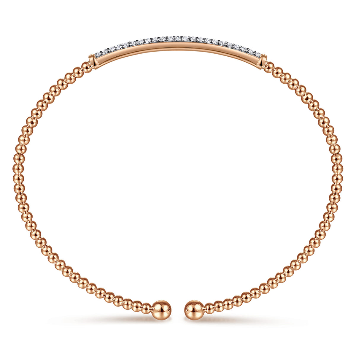 14K Rose Gold Bujukan Diamond Bar Split Bangle — Gabriel & Co. BG4262-62K45JJ