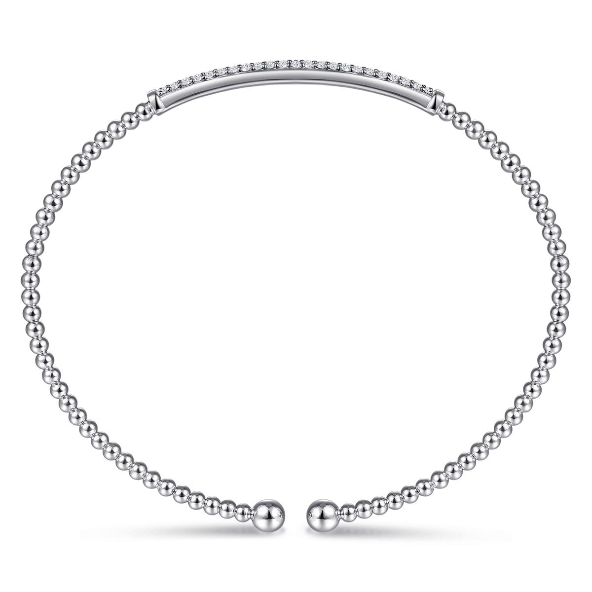 14K White Gold Bujukan Diamond Bar Split Bangle — Gabriel & Co. BG4262-62W45JJ