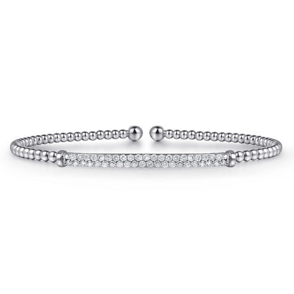 14K White Gold Bujukan Diamond Bar Split Bangle — Gabriel & Co. BG4262-6W45JJ