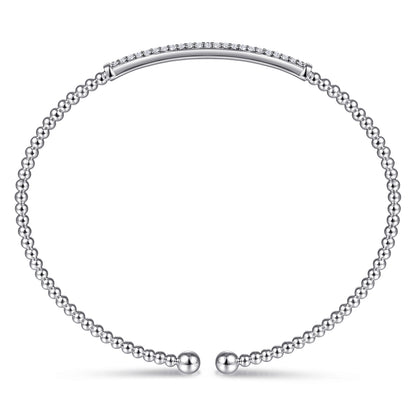 14K White Gold Bujukan Diamond Bar Split Bangle — Gabriel & Co. BG4262-6W45JJ