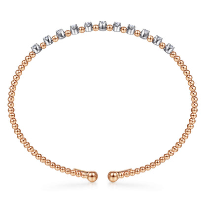 14K White-Rose Gold Bujukan Diamond Split Bangle — Gabriel & Co. BG4279-6T45JJ