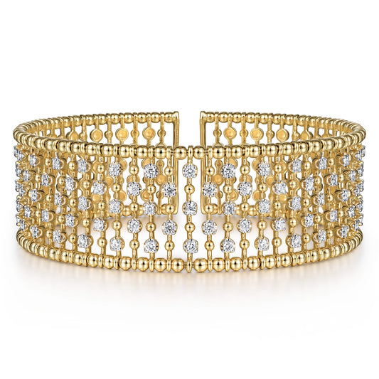 14K Yellow Gold Diamond Bangle — Gabriel & Co. BG4285-62Y45JJ