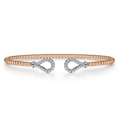14K Rose-White Gold Bujukan Diamond Teardrops Bangle — Gabriel & Co. BG4328-6T45JJ