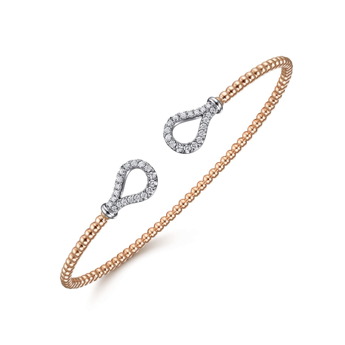 14K Rose-White Gold Bujukan Diamond Teardrops Bangle — Gabriel & Co. BG4328-6T45JJ