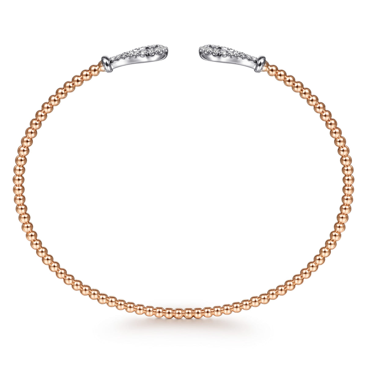 14K Rose-White Gold Bujukan Diamond Teardrops Bangle — Gabriel & Co. BG4328-6T45JJ