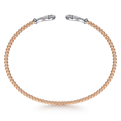 14K Rose-White Gold Bujukan Diamond Teardrops Bangle — Gabriel & Co. BG4328-6T45JJ