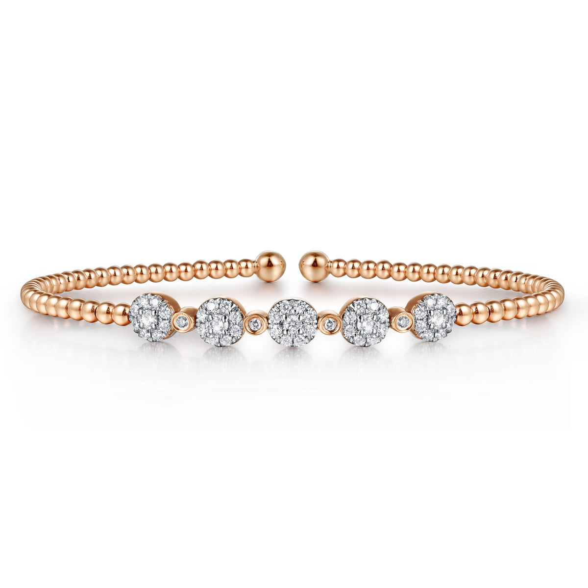 14K  Rose Gold Diamond Bangle — Gabriel & Co. BG4335-62K45JJ