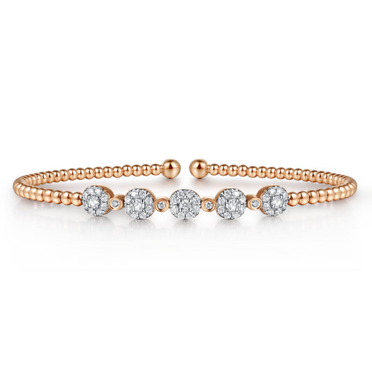 14K  Rose Gold Diamond Bangle — Gabriel & Co. BG4335-62K45JJ