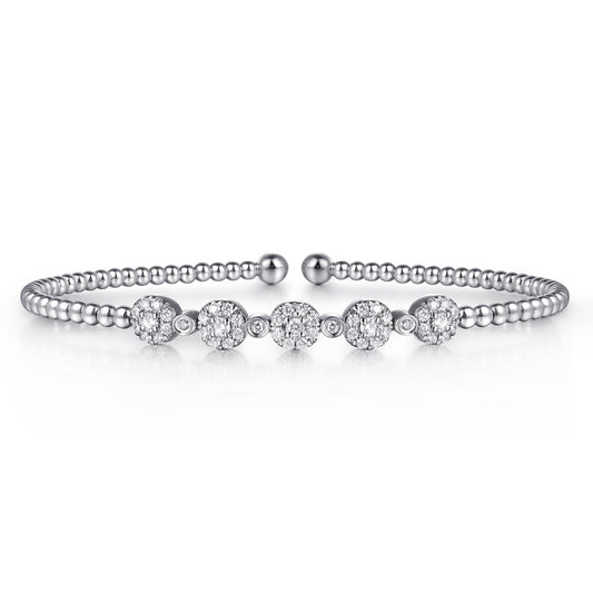 14K White  Gold Diamond Bangle — Gabriel & Co. BG4335-62W45JJ