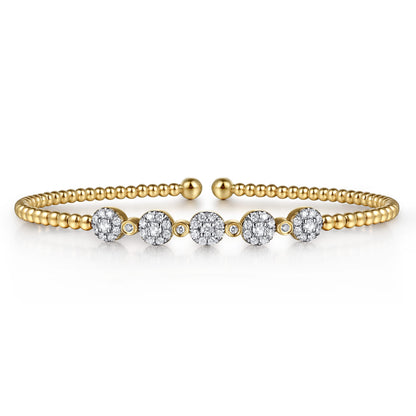 14K Yellow Gold Bujukan Diamond Split Bangle — Gabriel & Co. BG4335-62Y45JJ