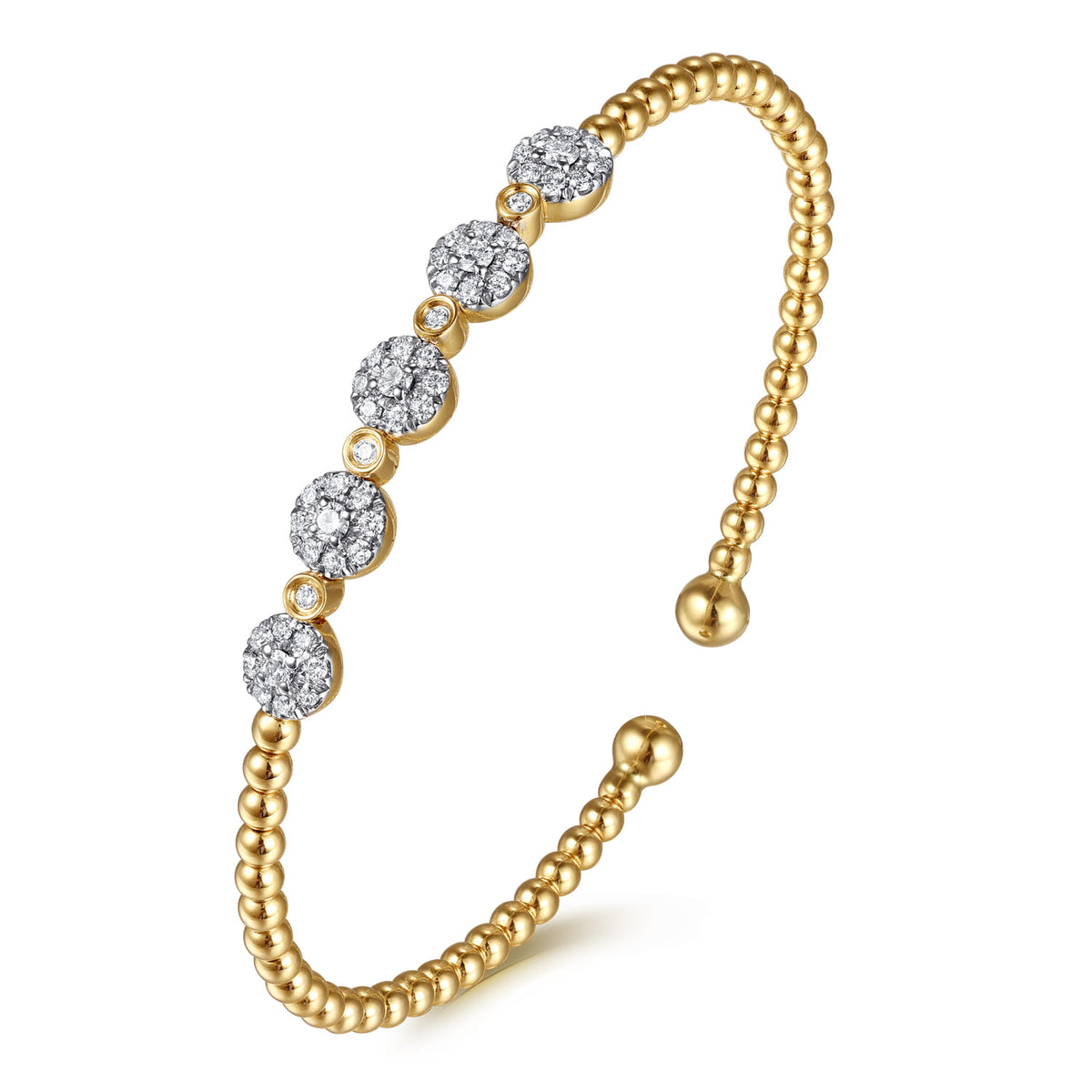 14K Yellow Gold Bujukan Diamond Split Bangle — Gabriel & Co. BG4335-62Y45JJ
