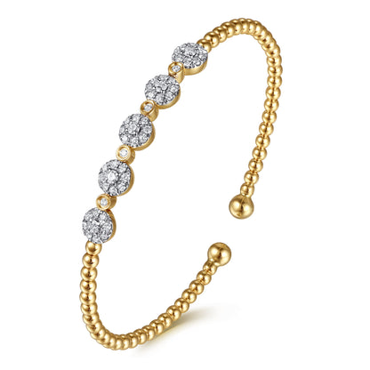 14K Yellow Gold Bujukan Diamond Split Bangle — Gabriel & Co. BG4335-62Y45JJ