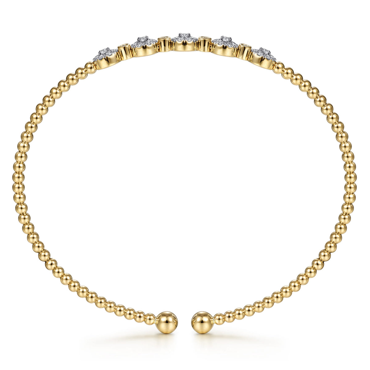 14K Yellow Gold Bujukan Diamond Split Bangle — Gabriel & Co. BG4335-62Y45JJ