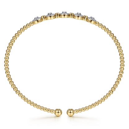 14K Yellow Gold Bujukan Diamond Split Bangle — Gabriel & Co. BG4335-62Y45JJ
