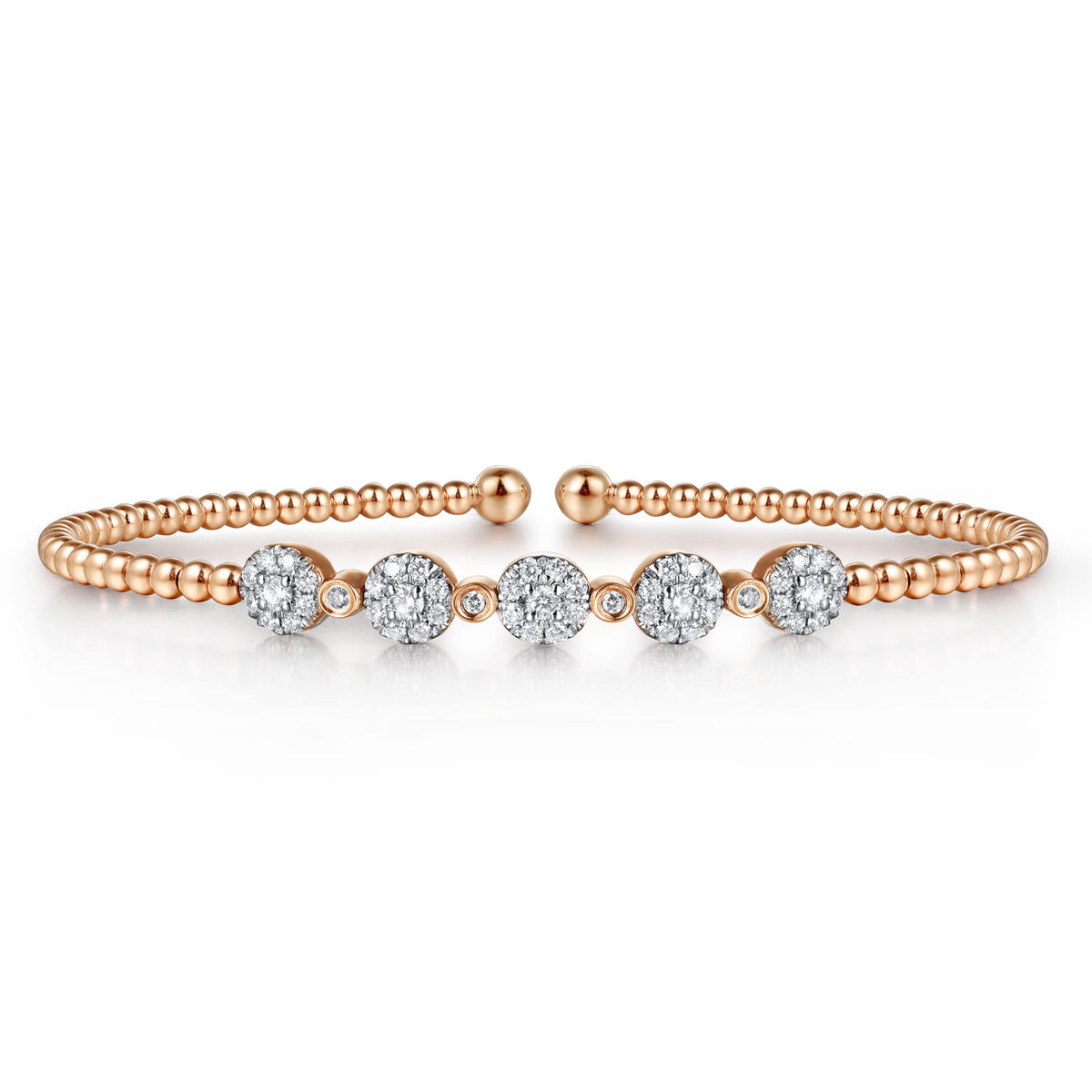 14K Rose Gold Bujukan Diamond Split Bangle — Gabriel & Co. BG4335-6K45JJ