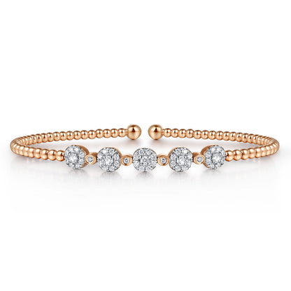 14K Rose Gold Bujukan Diamond Split Bangle — Gabriel & Co. BG4335-6K45JJ